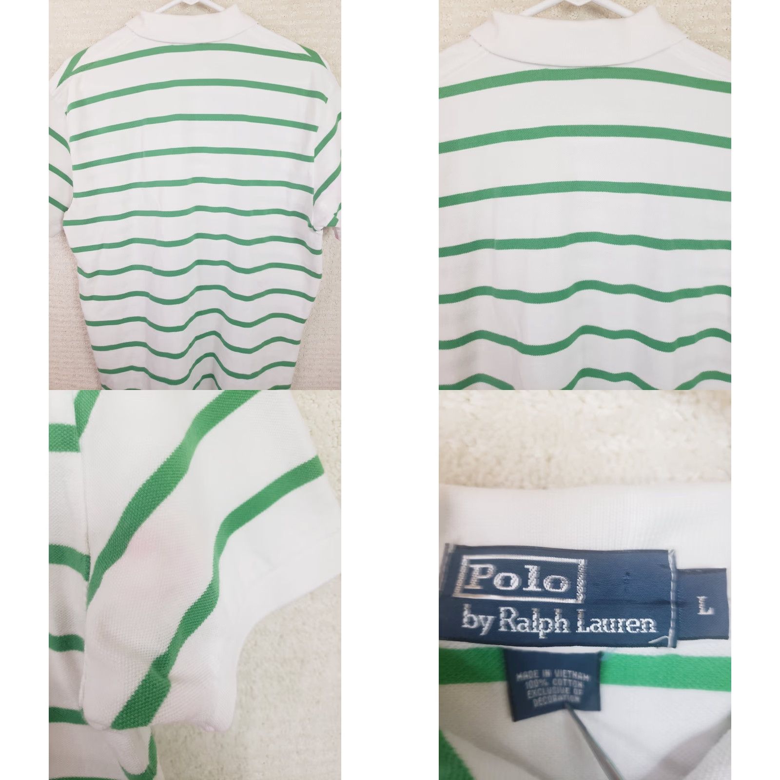 Ralph Lauren Polo Ralph Lauren Polo Shirt Men's L White Green Striped Purple Pony Preppy Shirt Size US L / EU 52-54 / 3 - 8 Thumbnail