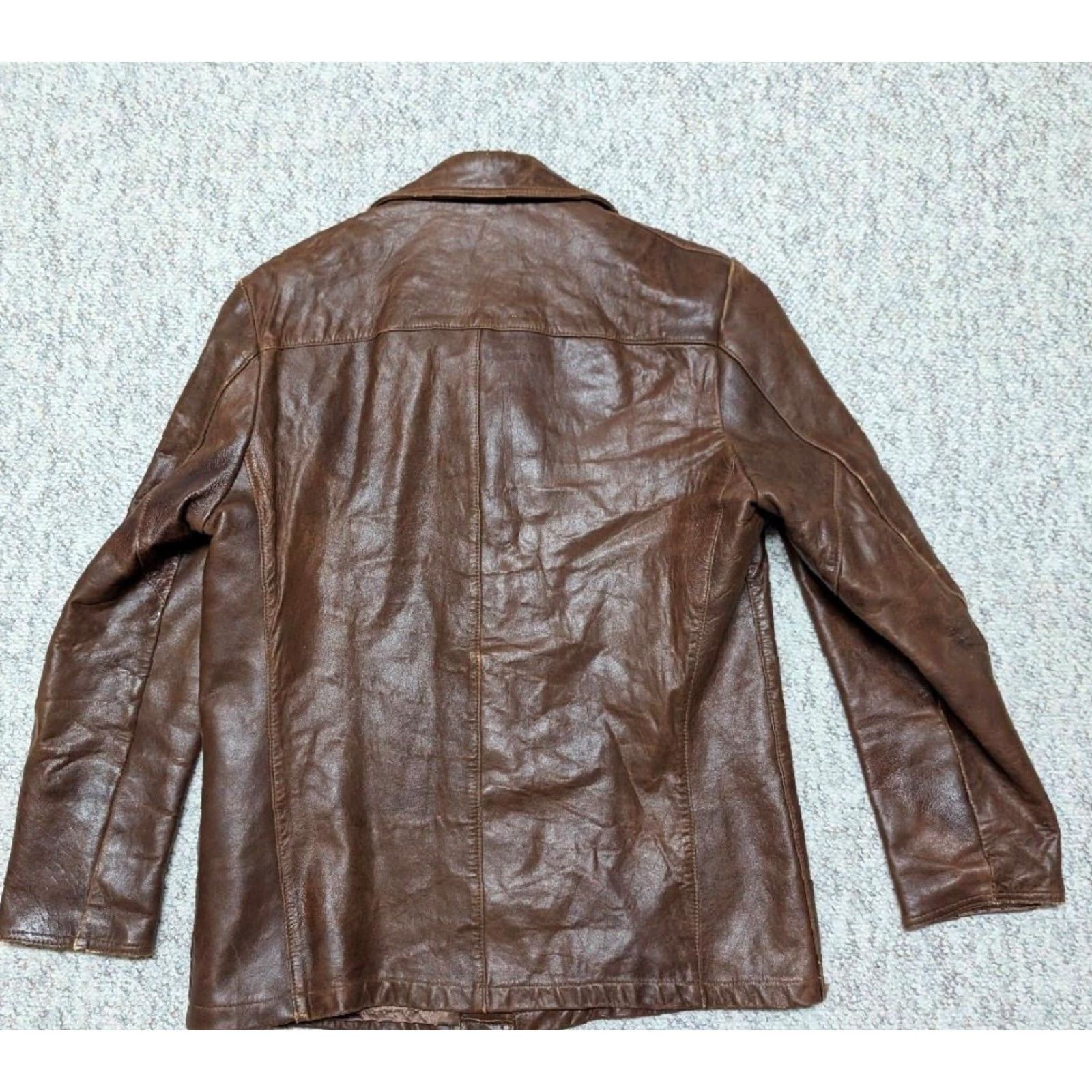Vintage VINTAGE Swagger Trucker Jacket shirt-jac Lambskin brown Leather 40 Patina Western Cowboy Hippie Western Mens M Size US M / EU 48-50 / 2 - 6 Thumbnail