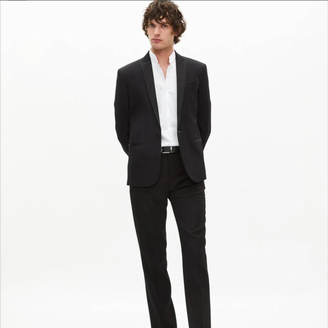 The Kooples $795 The Kooples navy textured wool fitted tuxedo jacket 40 Size 38R - 7 Thumbnail