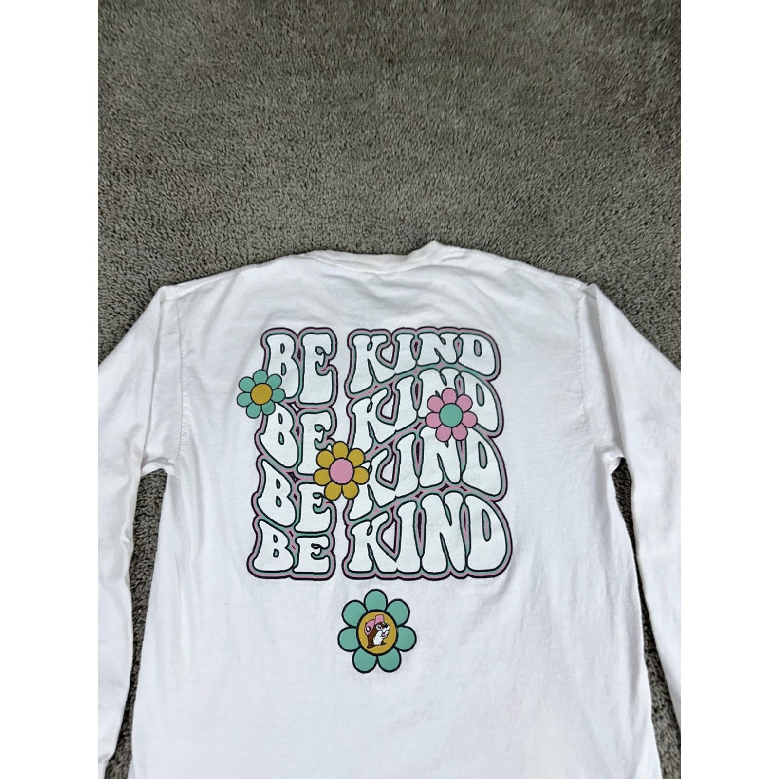 Logo 7 Buc-ee's Shirt Mens Large White Be Kind Long Sleeve Graphic Flower Logo Texas Size US L / EU 52-54 / 3 - 3 Thumbnail