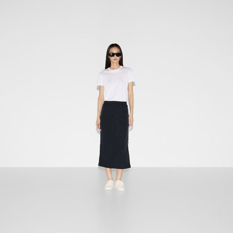 Gucci oc11z1125 GG Nylon Midi Skirt in Black Size 32" / US 10 / IT 46 - 7 Thumbnail