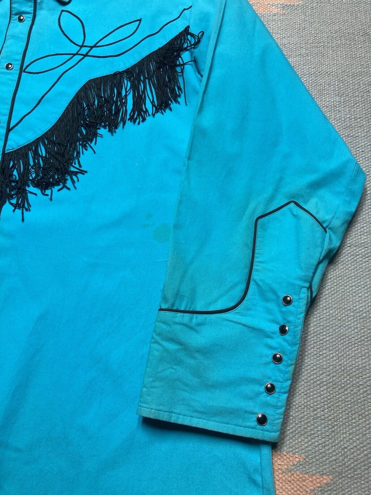 Vintage × Wrangler Wrangler Pearl snap shirt fringe tassels western cowboy XL Size US XL / EU 56 / 4 - 3 Thumbnail
