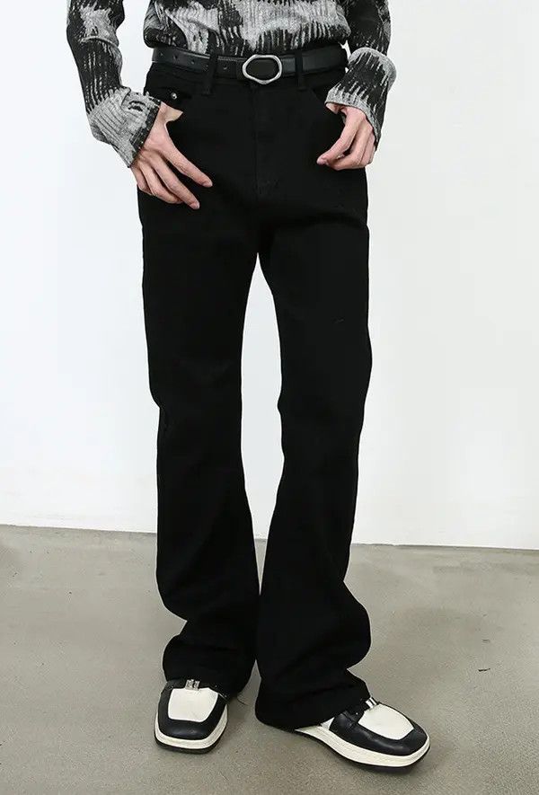 Japanese Brand Hirase x Kase Black retro all-match flared stretch jeans Size US 32 / EU 48 - 3 Thumbnail