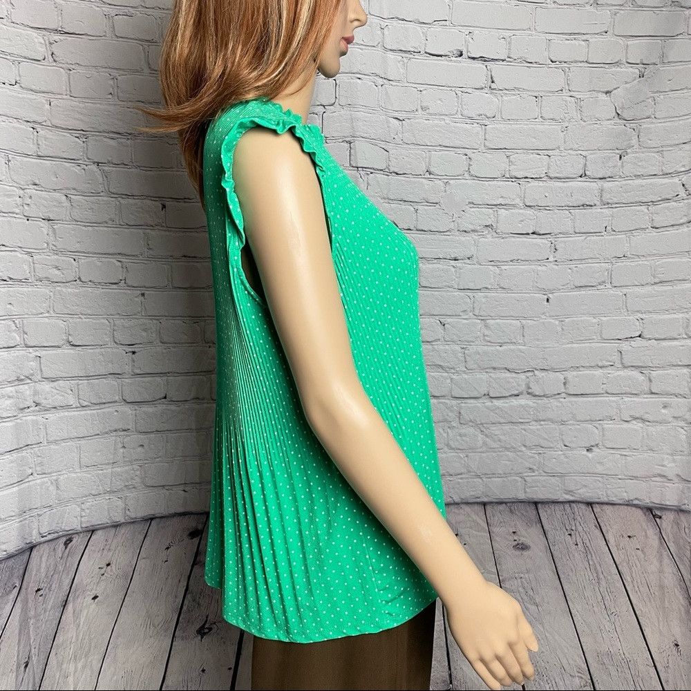 Adrianna Papell NWT New $59 Adrianna Papell Ruffled Neck Pleated Knit Green Size M / US 6-8 / IT 42-44 - 9 Thumbnail