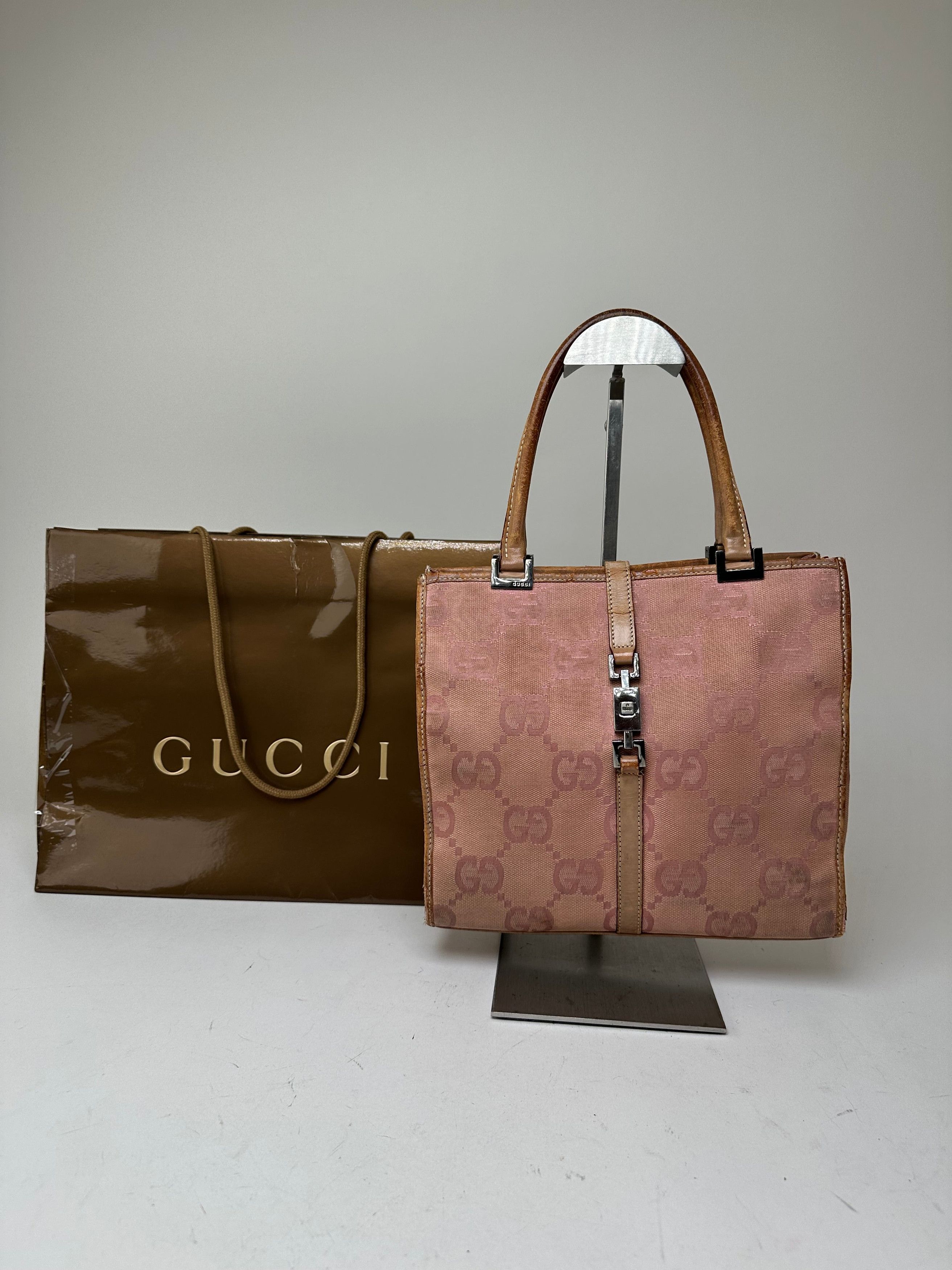 Gucci Vintage GG Canvas Handbag Pink Size ONE SIZE - 1 Thumbnail