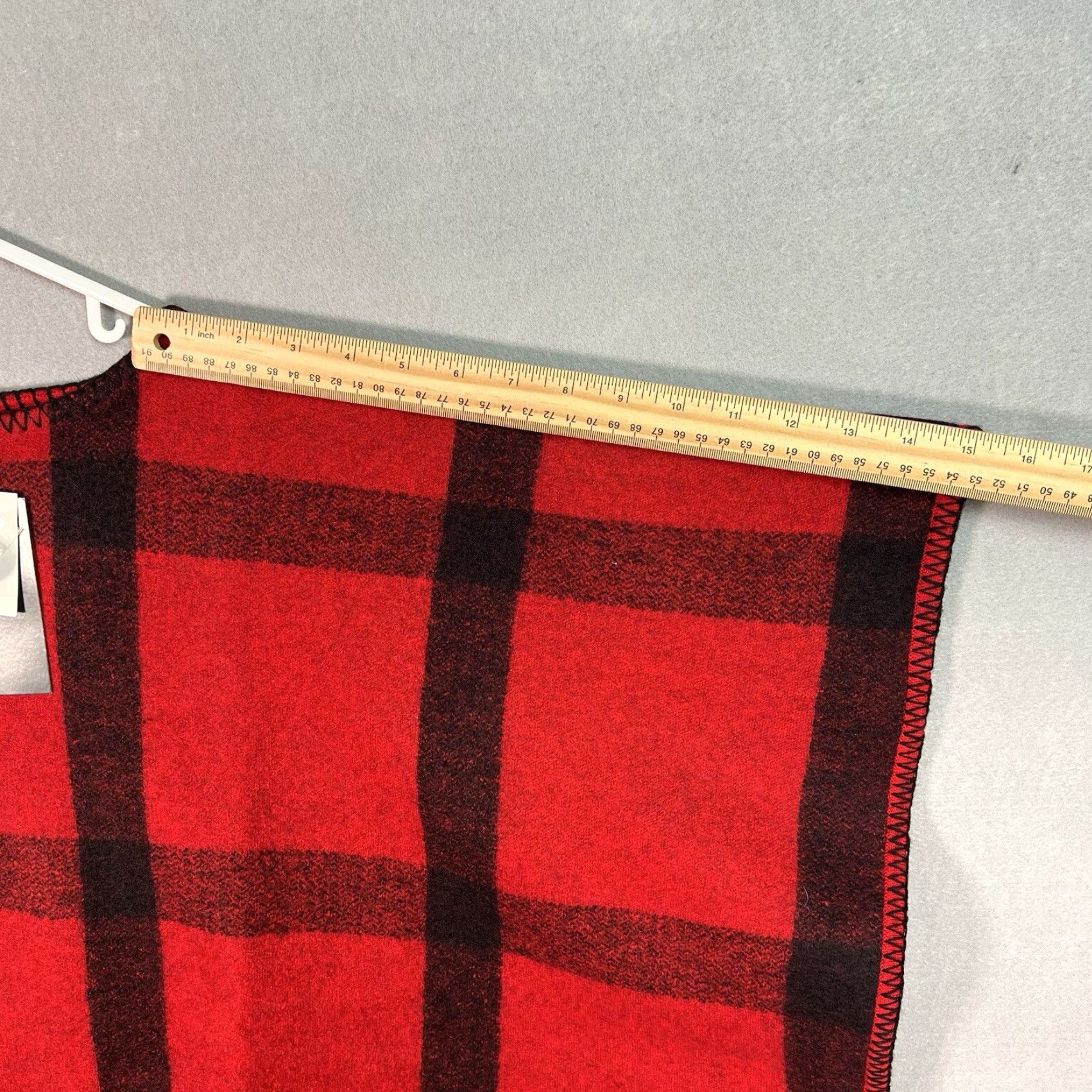Ralph Lauren NWT! Lauren Ralph Lauren S/ M Red Plaid Fringe Poncho Cape Pullover Wool Blend Size S / US 4 / IT 40 - 5 Thumbnail
