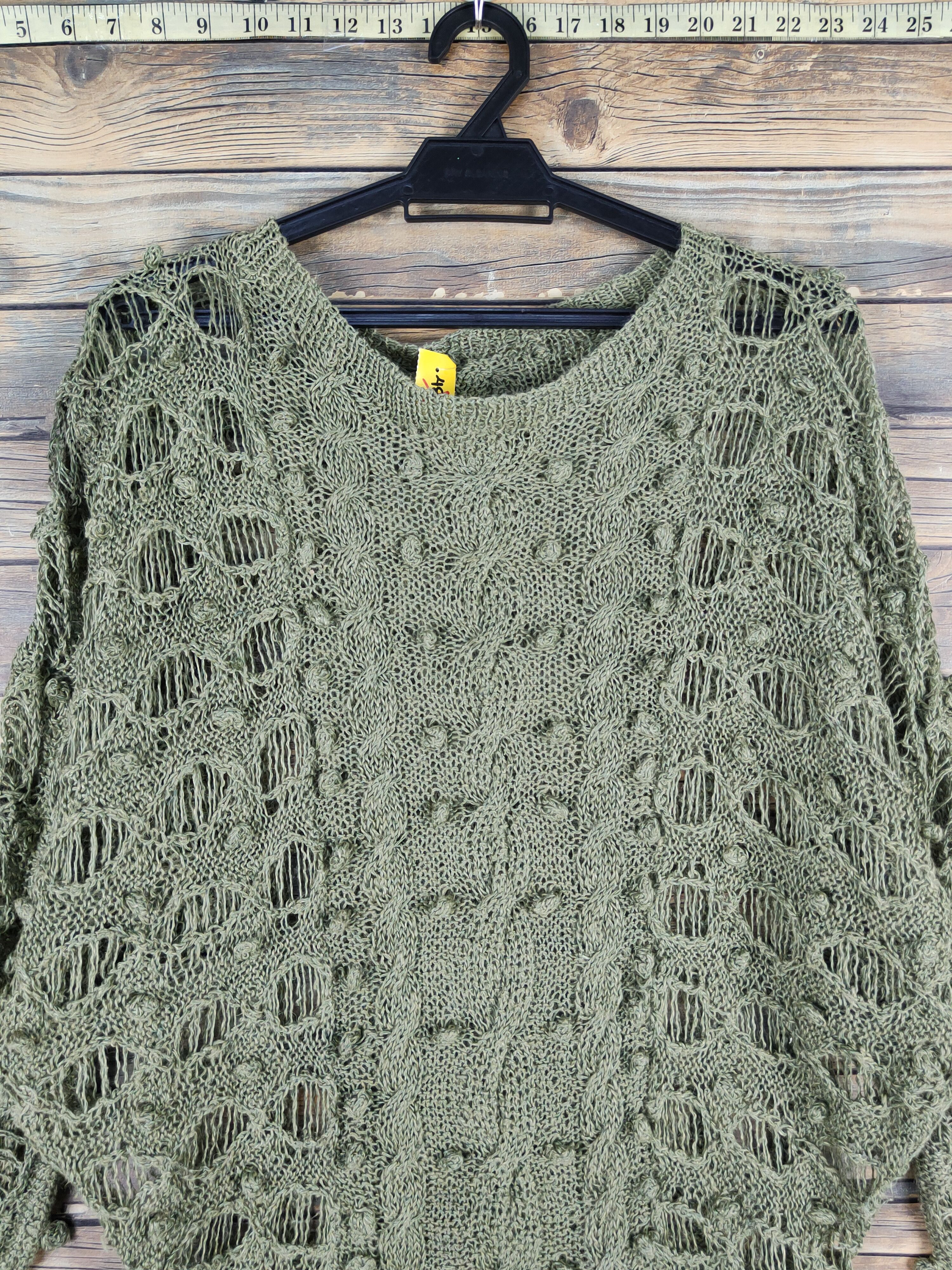Japanese Brand Japan vintage crochet meshnet ripped distres Knitwear #W1154 Size US M / EU 48-50 / 2 - 2 Thumbnail