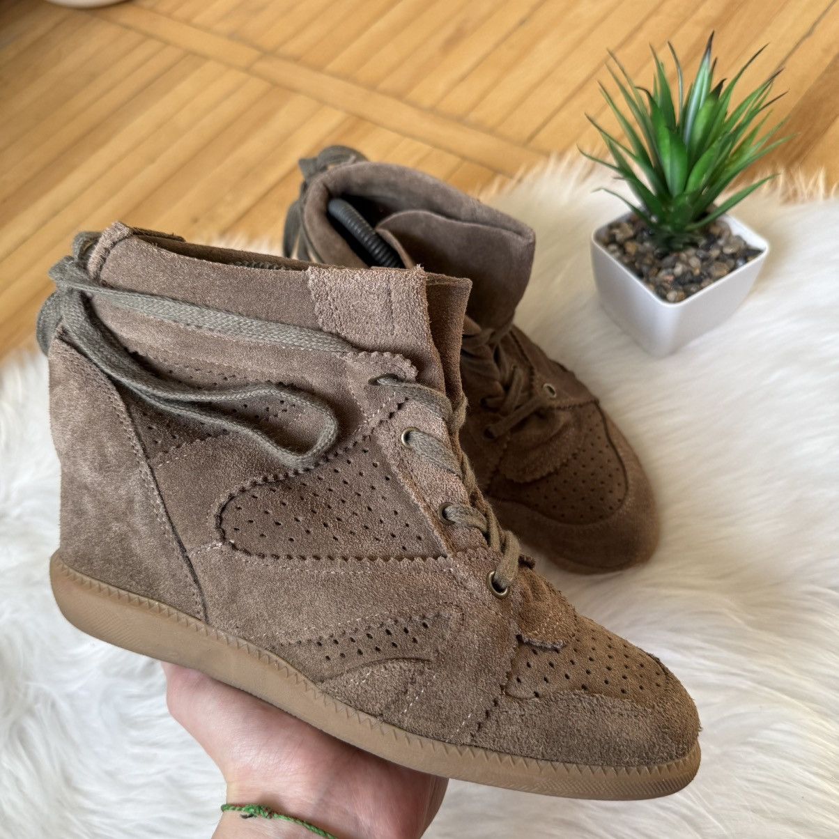 Other 📌 Crazy like Isabel Marant Style Bekett Wedge Sneakers Size US 7 / IT 37 - 8 Thumbnail