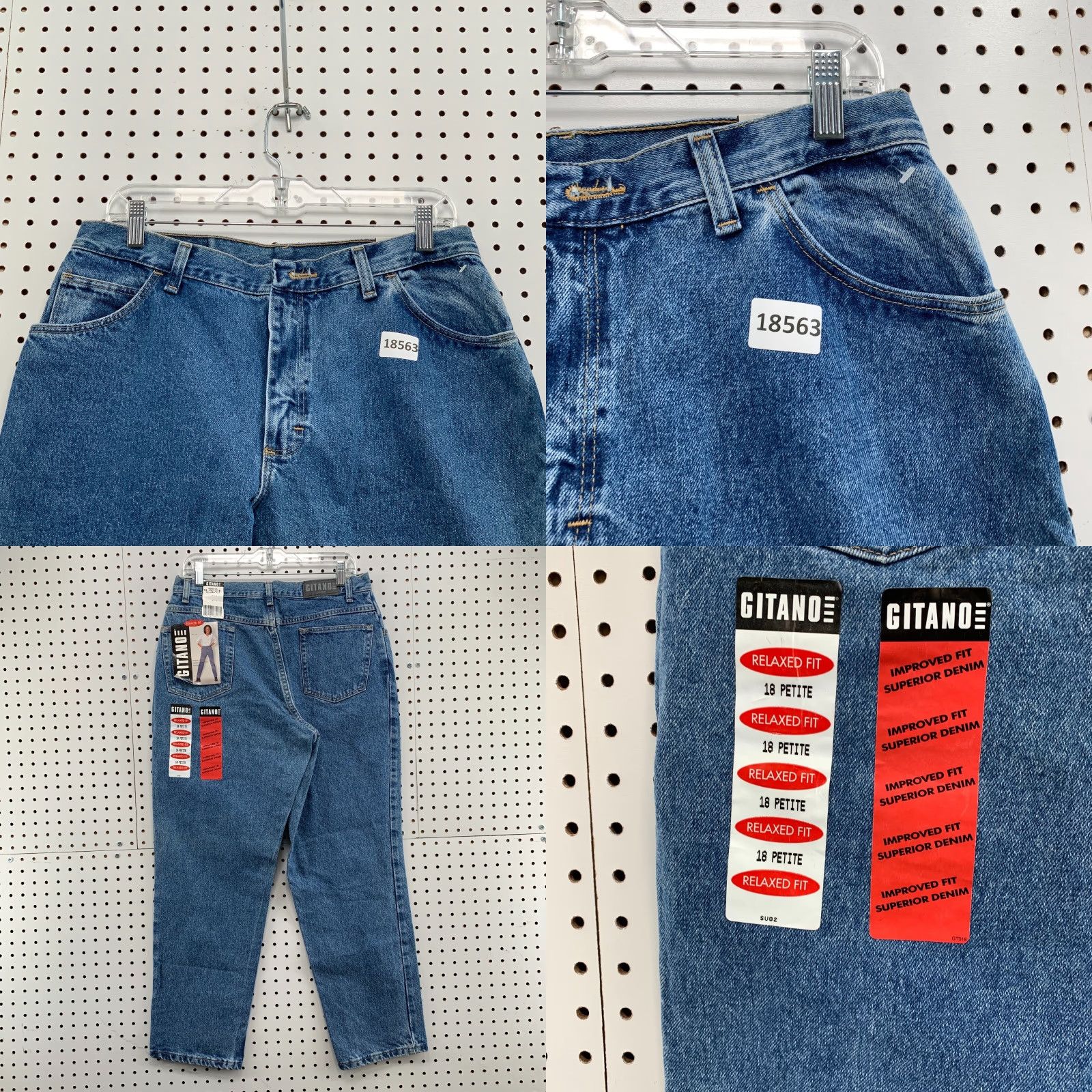 Vintage VINTAGE Gitano Women's High Waist Denim Tapered Mom Jeans 18P Petite 31X29.5 Blue 90s Womens Jeans Gitano Tapered Size 40" / US 18 - 8 Thumbnail