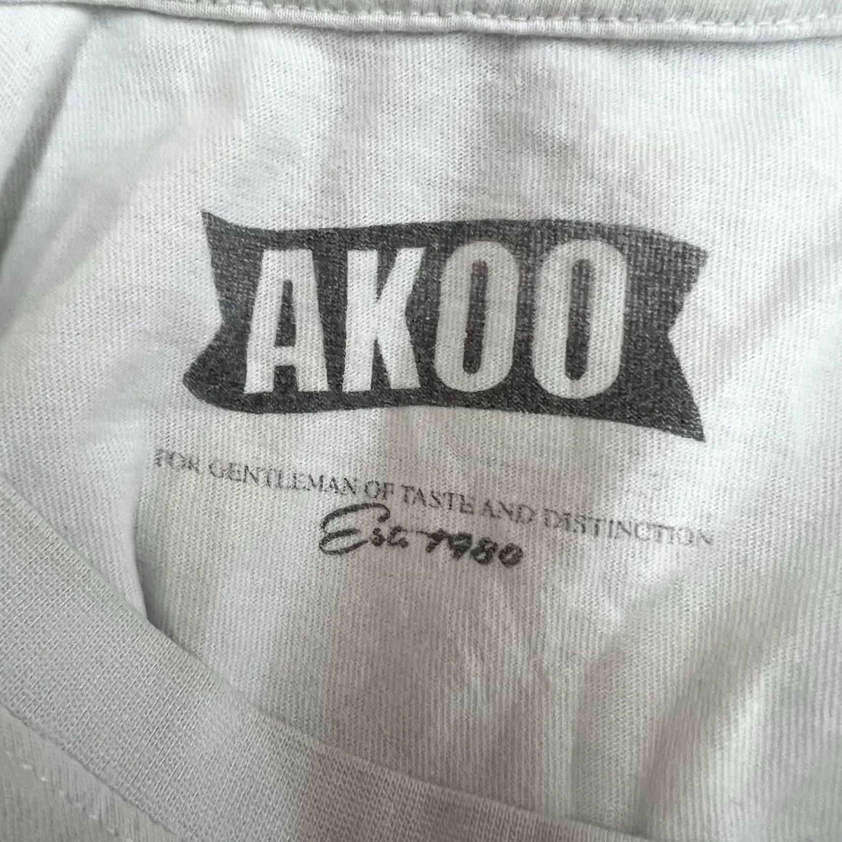 Vintage AKOO T-Shirt Mens Size 2XL White Car Custom Hip Hop Sportsman Crew Neck Short Sleeve Knit Cotton Shirt Vintage? No. Size US XXL / EU 58 / 5 - 7 Thumbnail