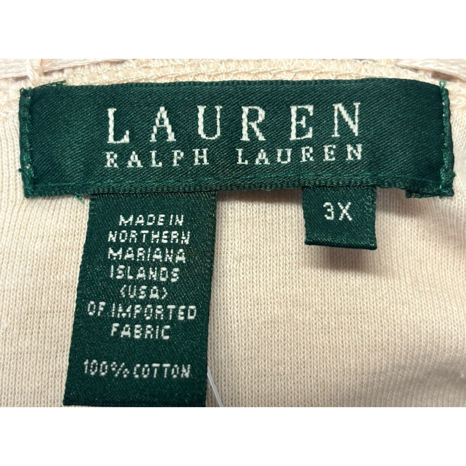 Ralph Lauren LAUREN RALPH LAUREN T-Shirt Plus Size 3X Women’s Pale Pink Crochet Trim Short Sleeve Cotton Size XXL / US 16-18 / IT 52-54 - 6 Thumbnail