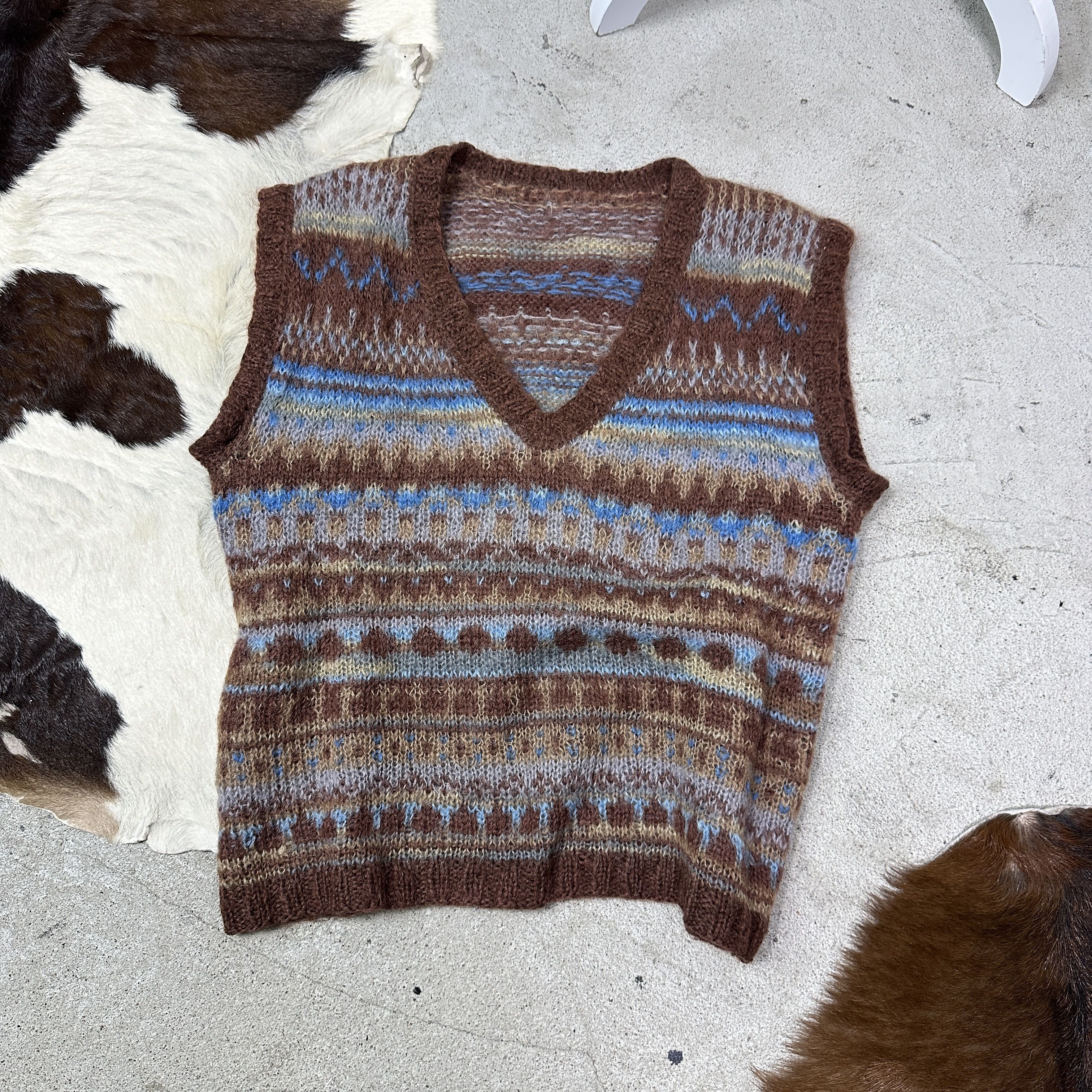 Vintage Vintage Handmade Mohair Eclectic Grandpa Vest Y2K Size US L / EU 52-54 / 3 - 2 Thumbnail