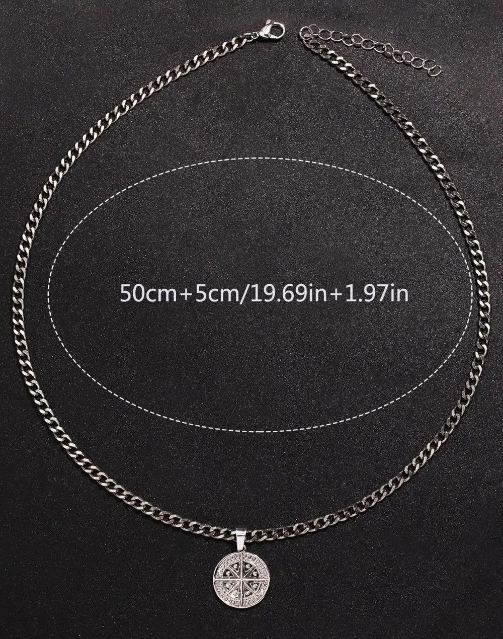 Jewelry Compass pendant 50cm necklace vintage vibe Size ONE SIZE - 5 Thumbnail