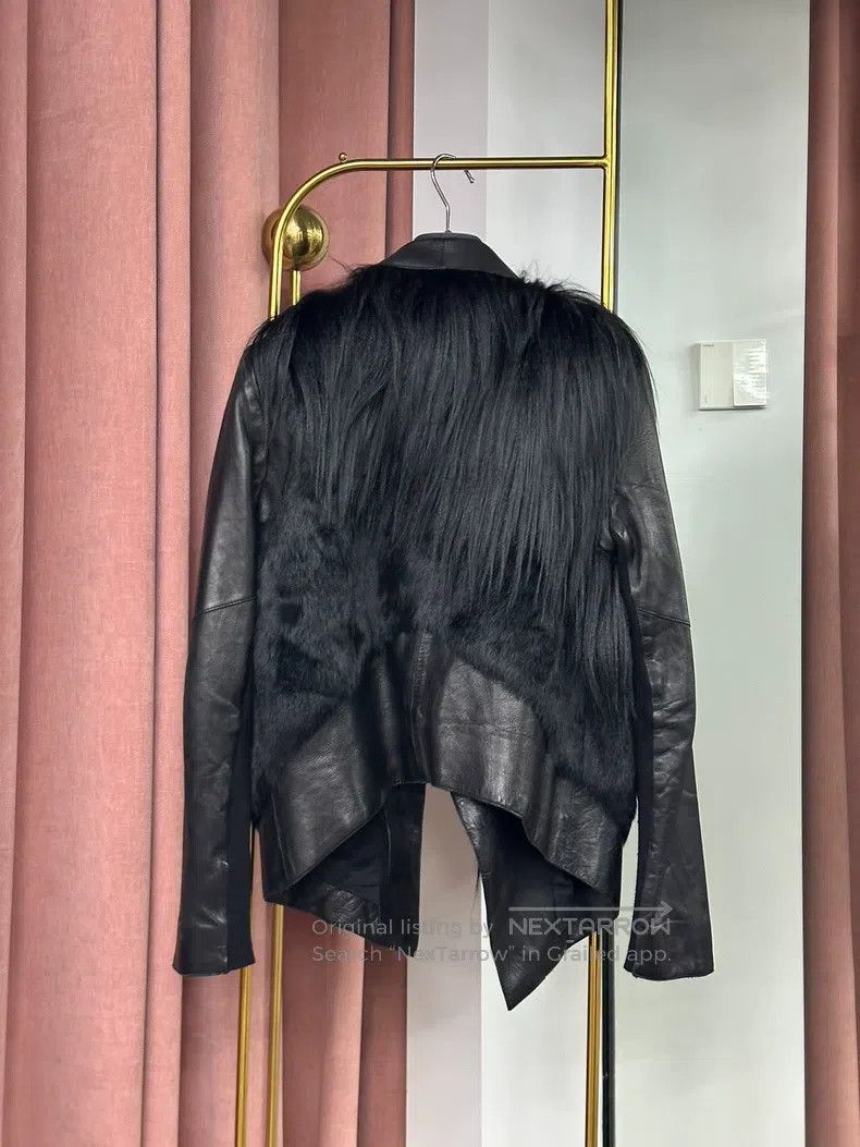 Helmut Lang HELMUT LANG Black fur and wool blend jacket Size M / US 6-8 / IT 42-44 - 3 Thumbnail