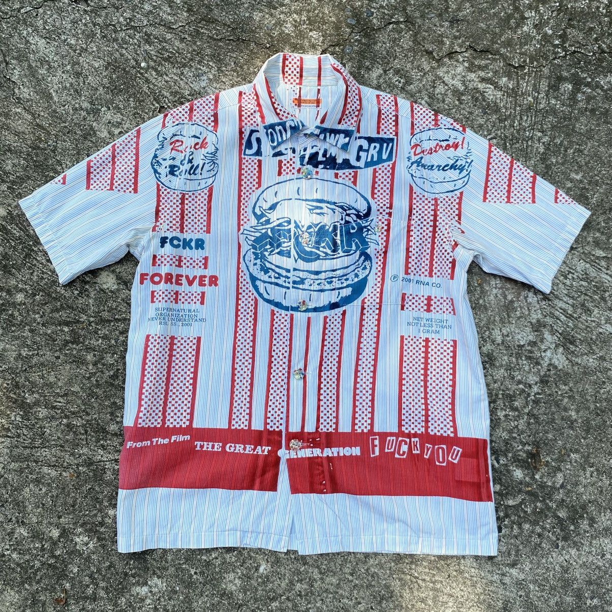 Japanese Brand RNA. Not free kissing Red and White Striped Graphic Shirt Size US M / EU 48-50 / 2 - 1 Thumbnail