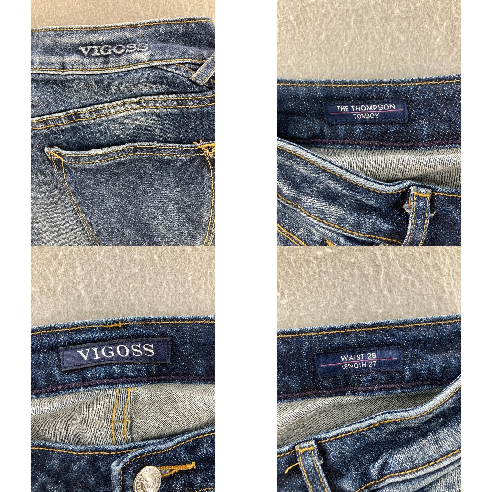 Vintage Vigoss Jeans Womens 28x27 Thompson Tomboy Skinny Pants Distressed Low Rise Size 28" / US 6 / IT 42 - 8 Thumbnail