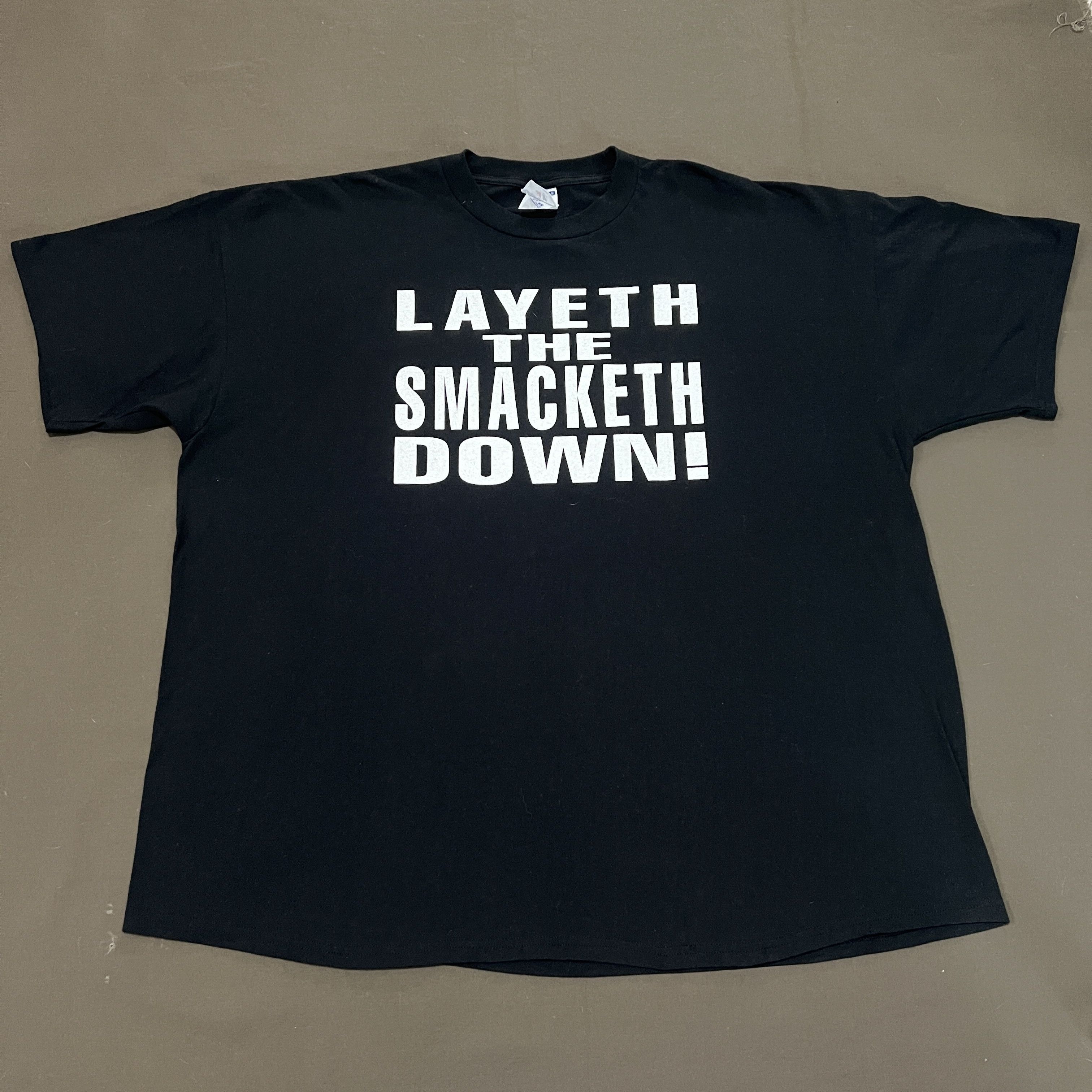 Vintage Vintage The Rock Layeth Smackdown Candyass Wrestling Tee Size US XXL / EU 58 / 5 - 2 Thumbnail