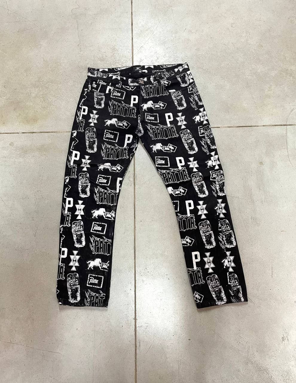 Patta Patta Jeans All Over Print Denim Monogram Pattern Size US 34 / EU 50 - 5 Thumbnail