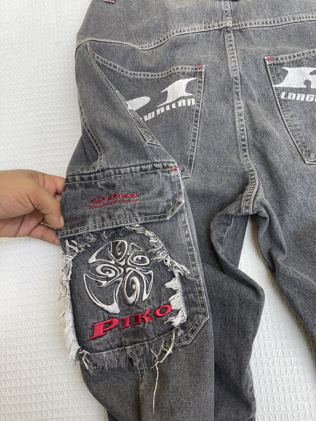 JNCO Last Drop🔥Rare🔥Vintage Piko Hawaiian Cargo Baggy Jeans Size US 32 / EU 48 - 8 Thumbnail