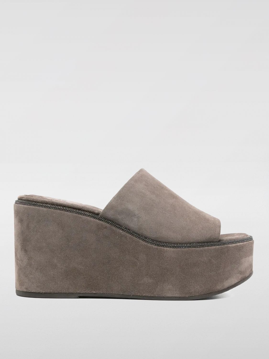 Brunello Cucinelli Brunello Cucinelli Heeled Sandals Woman Charcoal Size US 10 / IT 40 - 1 Thumbnail