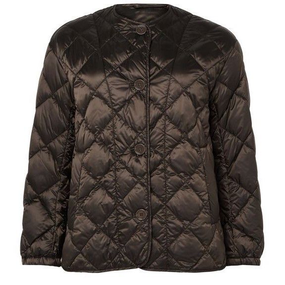 Max Mara MAX MARA Buttoned Quilted Puffer Chocolate Brown Jacket New Size XXS / US 00 / IT 34 - 1 Thumbnail
