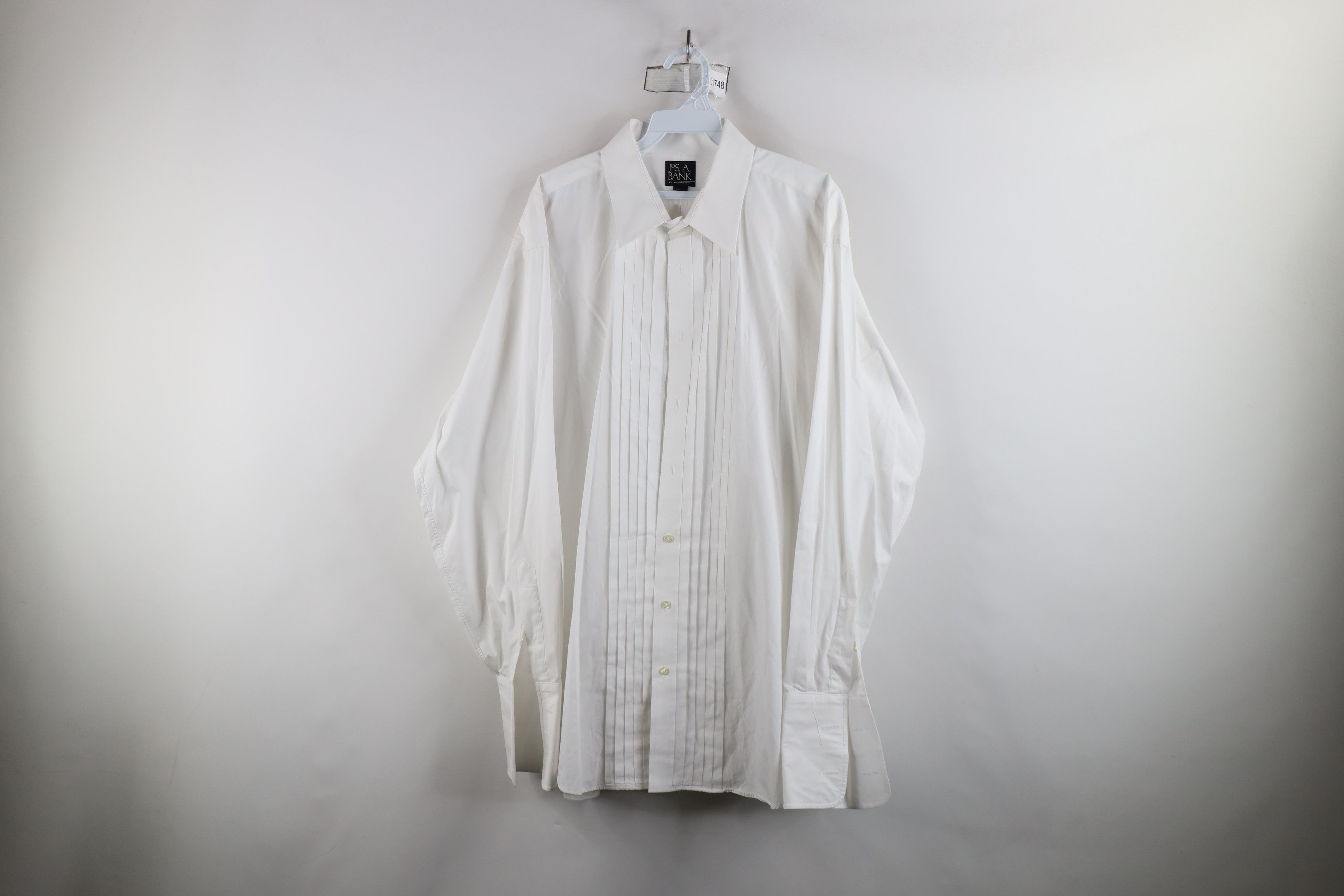 Jos. A. Bank × Vintage Jos A Bank French Cuff Tuxedo Prom Button Dress Shirt White Size US M / EU 48-50 / 2 - 1 Thumbnail