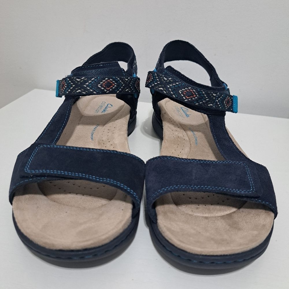 Clarks Clarks Amanda Step Riptape Summer Comfy Sandals Navy Suede Size US 11 / IT 41 - 8 Thumbnail