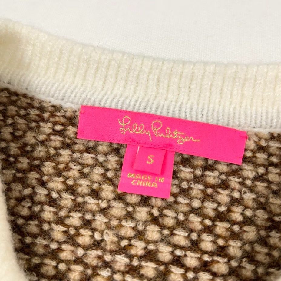Lilly Pulitzer Lilly Pulitzer Cardigan Sweater Womens Small Brown Tweed Stretch Work Chic Prep Cardigan Knit Crew Neck 3/4 Sleeve Lightweight Pockets Regular Size S / US 4 / IT 40 - 2 Thumbnail