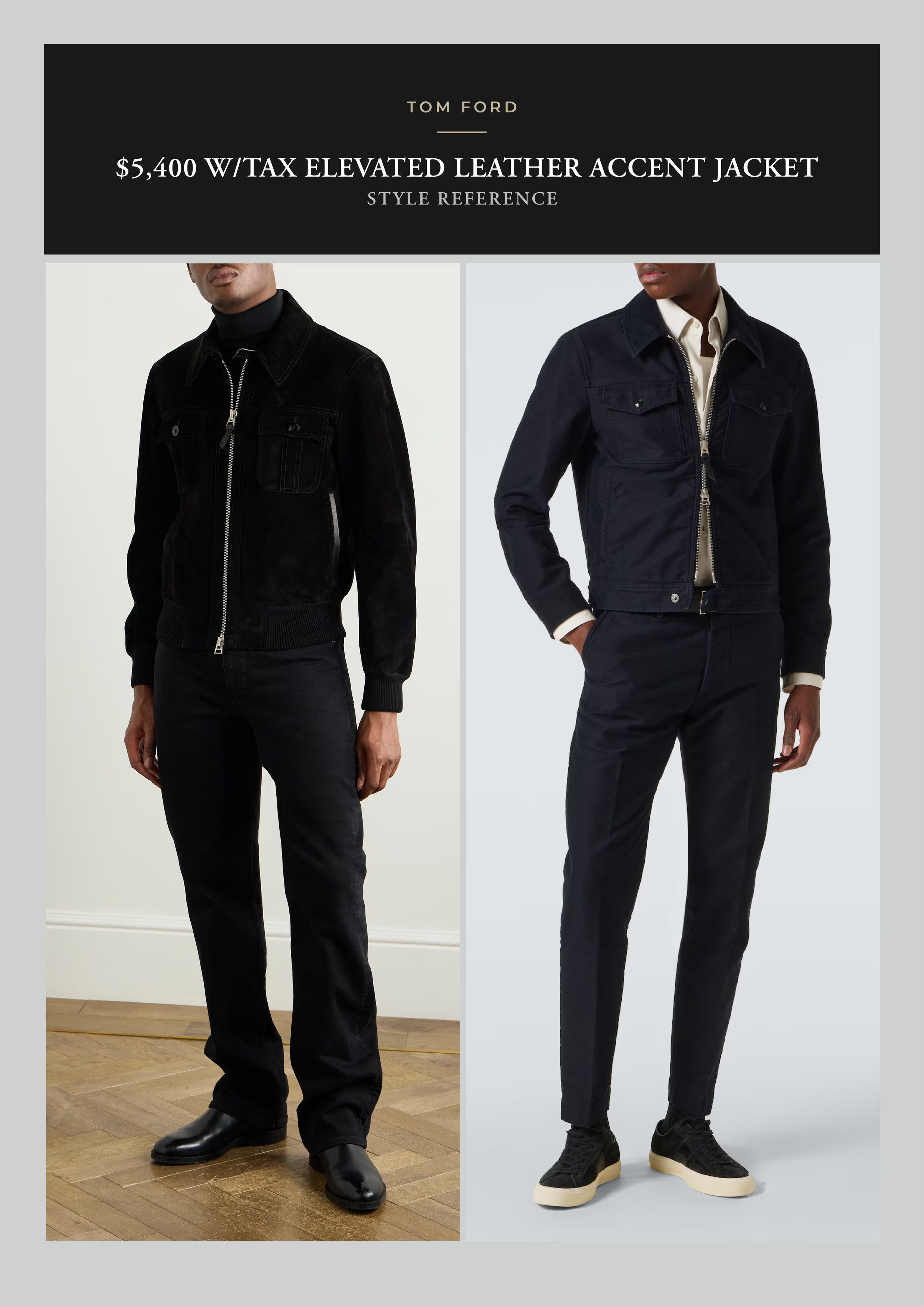 Tom Ford Ultimate Rare $5,400 w/tax Wool / Leather Accent Jacket Size US M / EU 48-50 / 2 - 8 Thumbnail