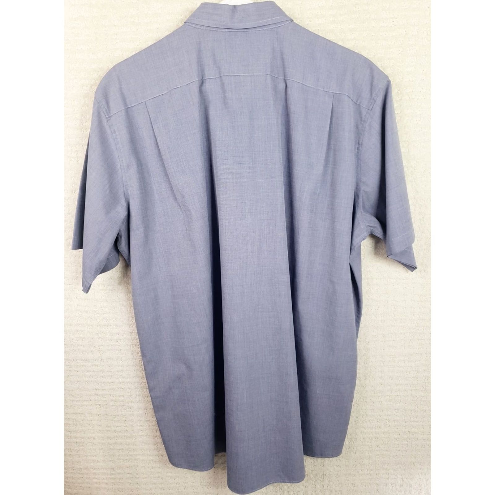 Vintage L.L. Bean Button Down Shirt Casual Short Sleeve Men's L Blue, Regular Fit, Solid, Button Front, Cotton Blend Size US L / EU 52-54 / 3 - 5 Thumbnail
