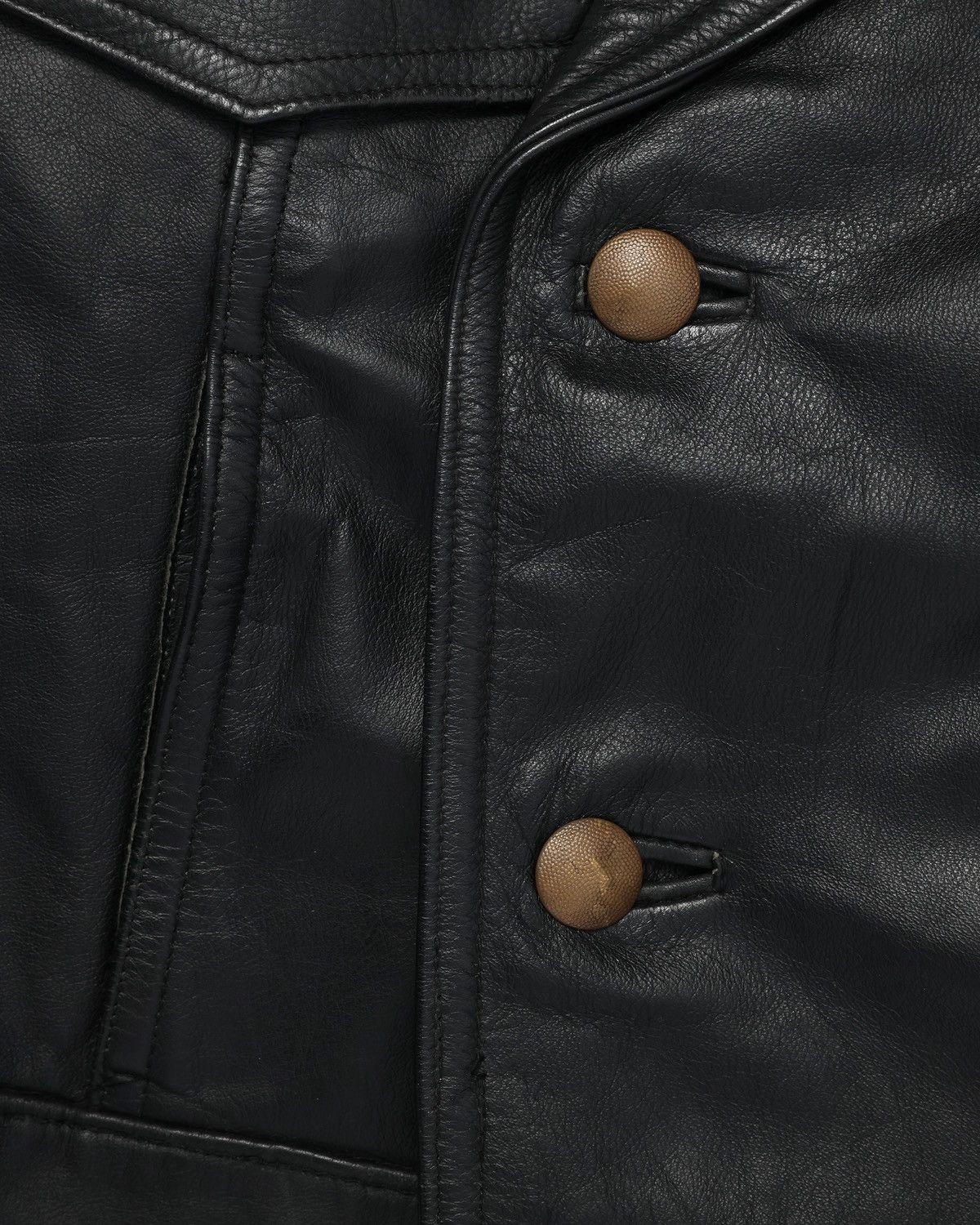 Vintage Vintage German Leather Double Breasted Jacket Münster Size US M / EU 48-50 / 2 - 3 Thumbnail