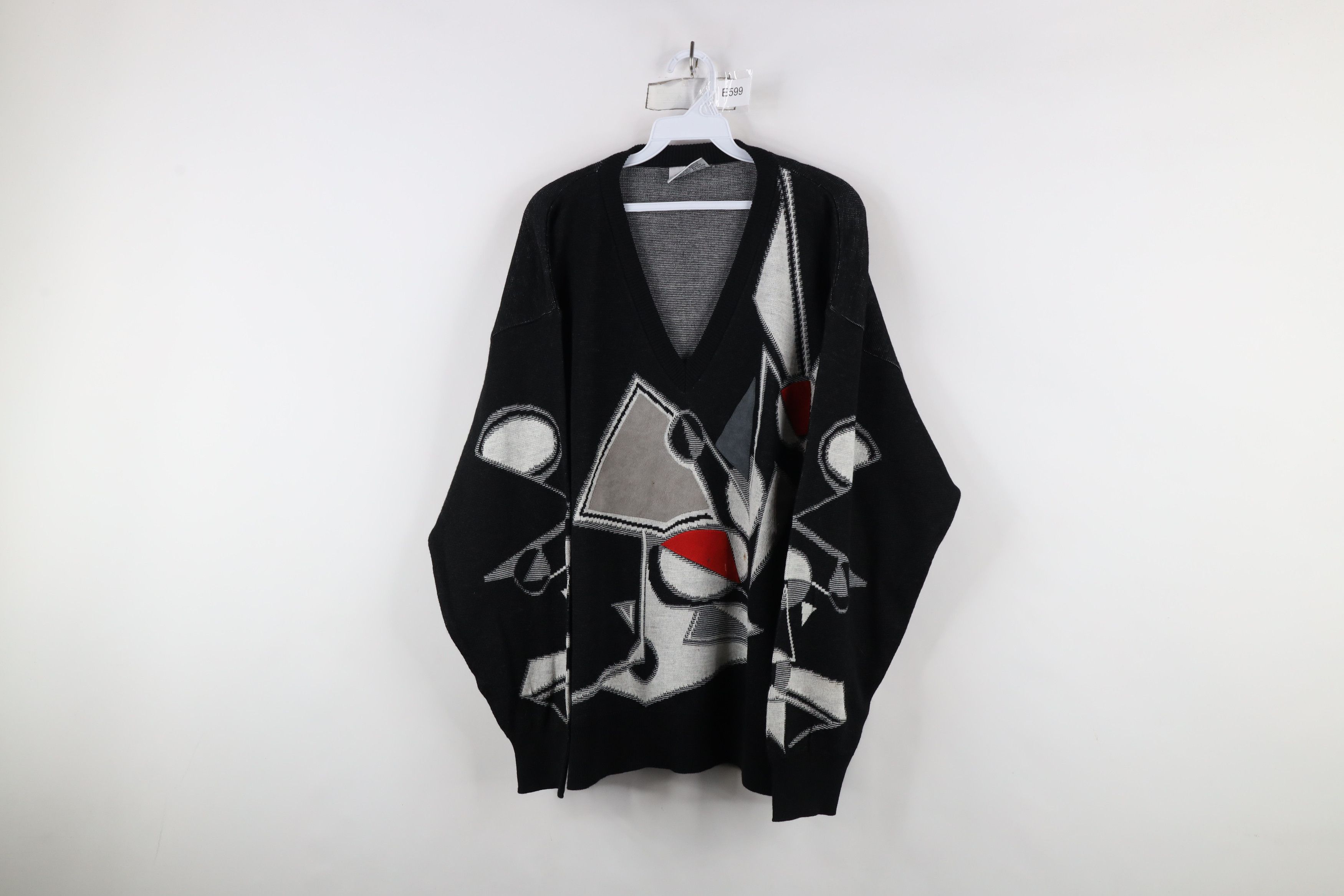 Vintage Vintage 90s Streetwear Wool Blend Abstract Art Knit Sweater Size US XL / EU 56 / 4 - 1 Thumbnail