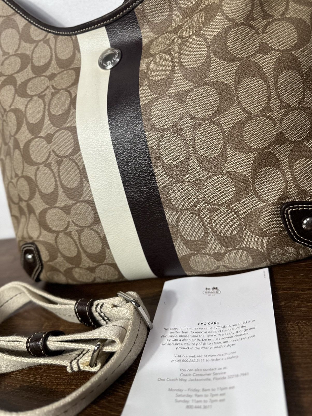 Coach Authentic COACH Hobo Signature Heritage Stripe Shoulder Bag Size ONE SIZE - 5 Thumbnail