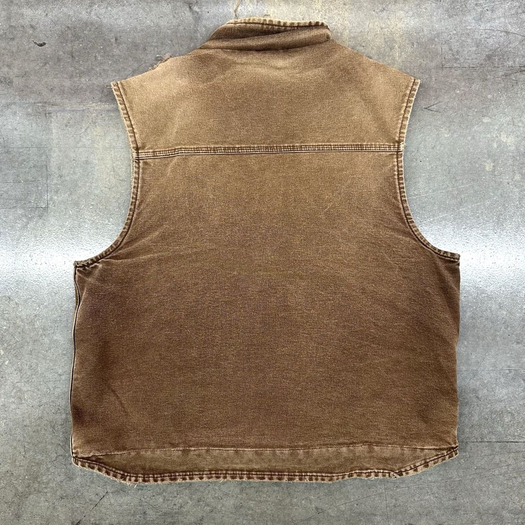 Carhartt VINTAGE Carhartt V33 DKB Sherpa Lined Vest Brown Thrashed Distressed Men’s XL Zip Up Size US XL / EU 56 / 4 - 6 Thumbnail