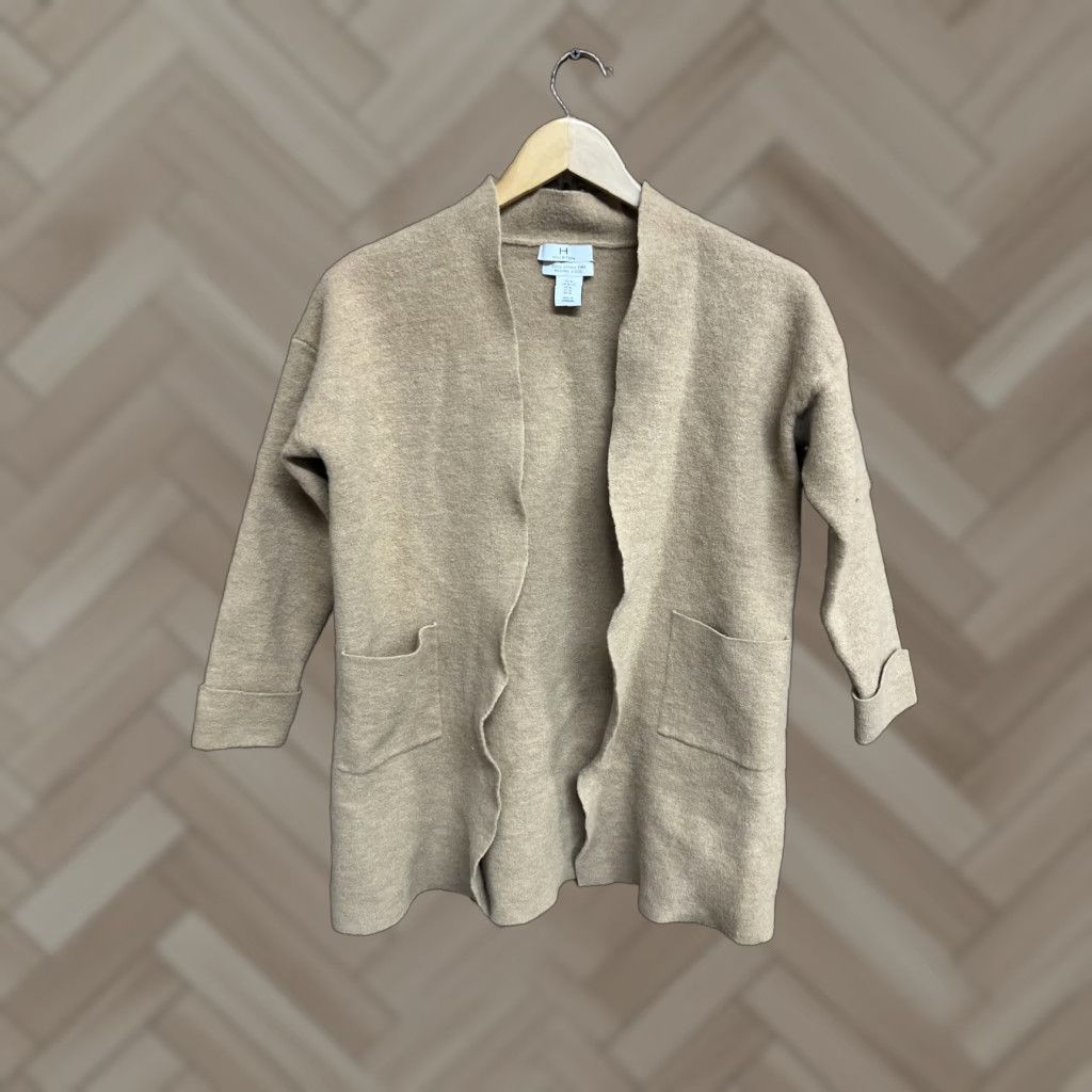 Halston Halston Cardigan Sweater Womens XL Brown 100% Extra Fine Merino Wool Size XL Size XL / US 12-14 / IT 48-50 - 1 Thumbnail