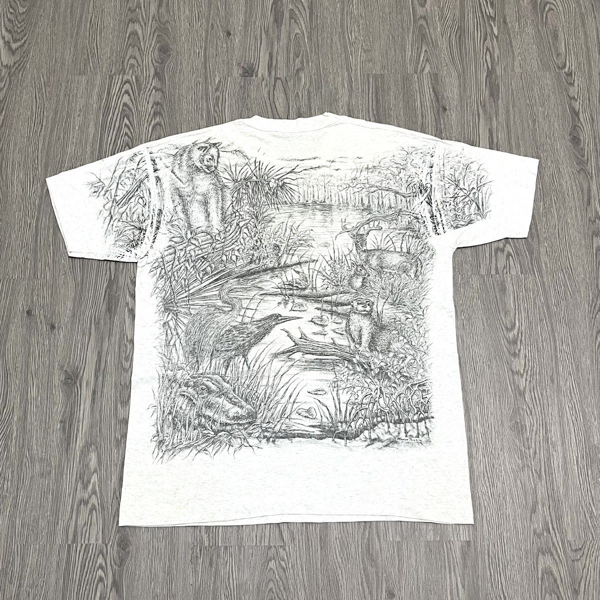 Vintage 90s Mango Tree All Over Print Nature Landscape T-shirt Size US XL / EU 56 / 4 - 8 Thumbnail