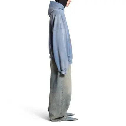 Balenciaga o1bcso1str0426 Paris Moon Hoodie Oversized In Blue Size US L / EU 52-54 / 3 - 4 Thumbnail