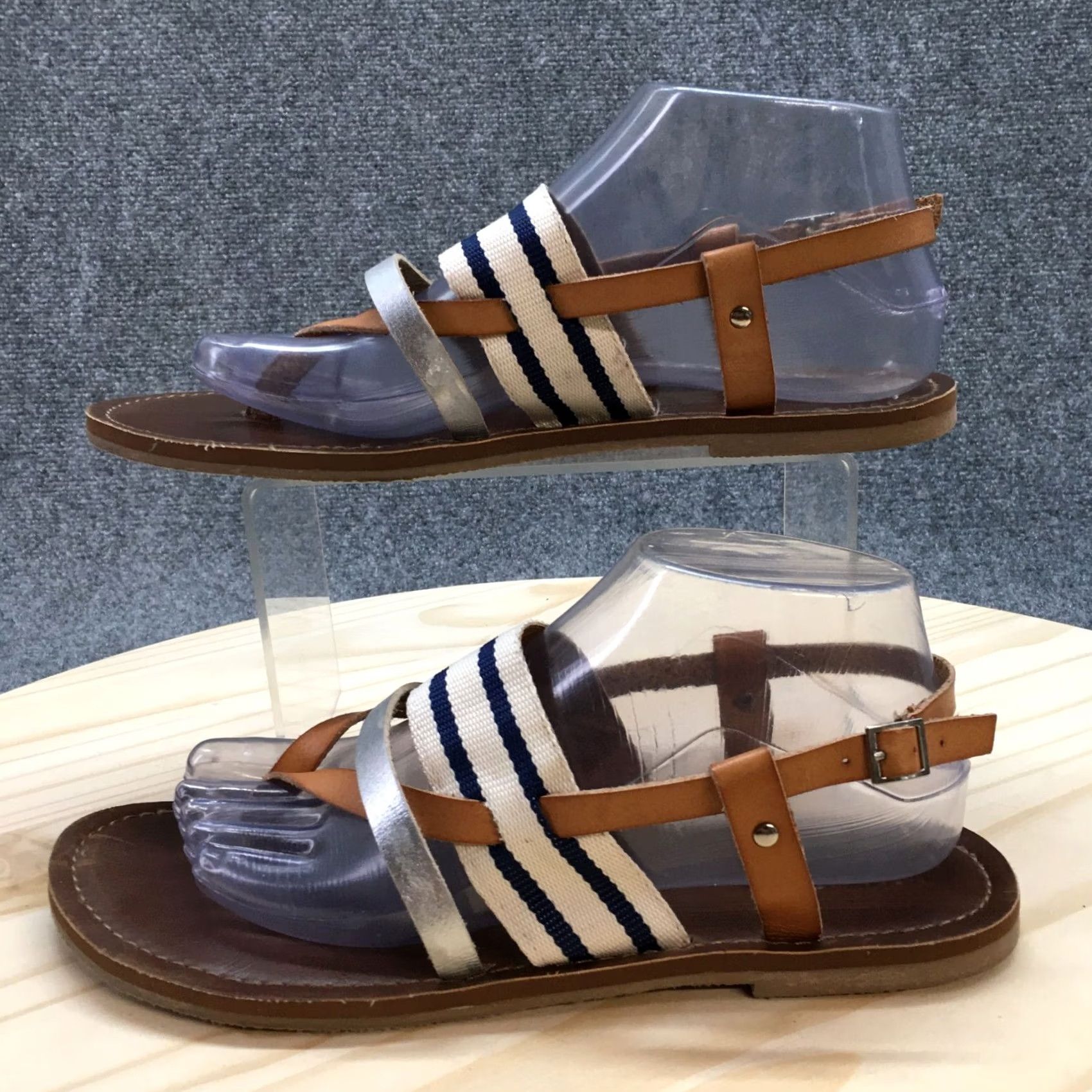 Mossimo Mossimo Sandals Womens 9 Slingback Brown Hook & Loop Casual Flats Size US 9 / IT 39 - 2 Thumbnail