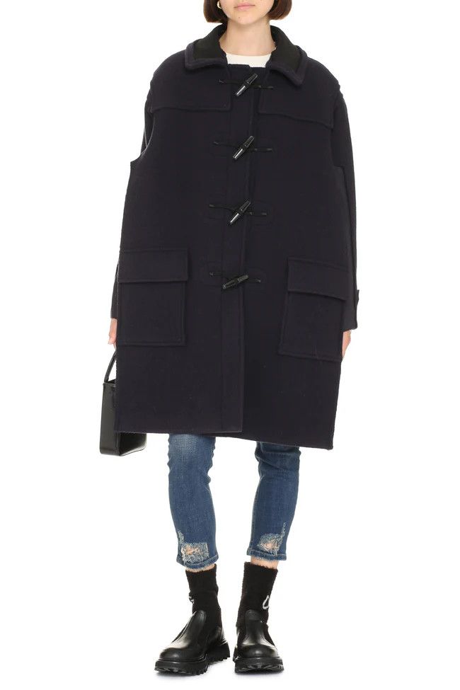 Maison Margiela o1loc1c1125 Wool Cape Coat in Navy Blue Size S / US 4 / IT 40 - 3 Thumbnail