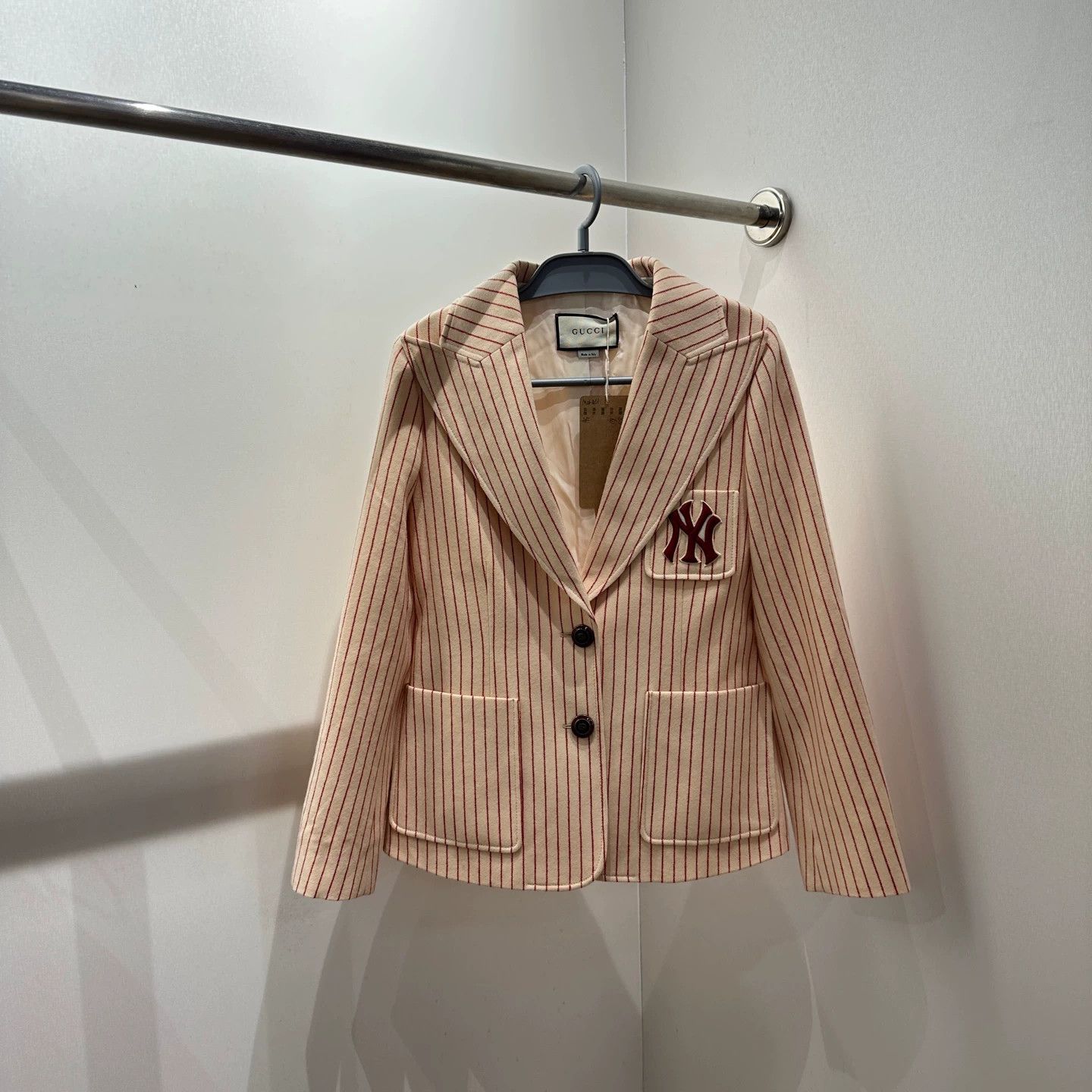 Gucci Gucci mar451 Collab Stripe Logo Wool Blazer 36 Size XS / US 0-2 / IT 36-38 - 1 Thumbnail