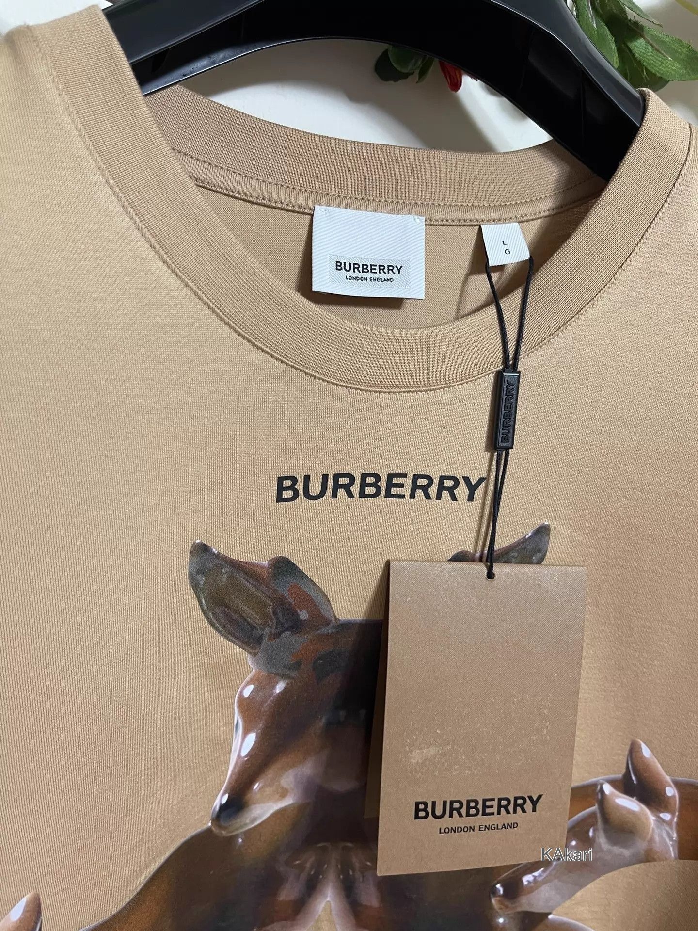Burberry Beige Deer Print Short Sleeve T-Shirt Size US XXS / EU 40 - 3 Thumbnail