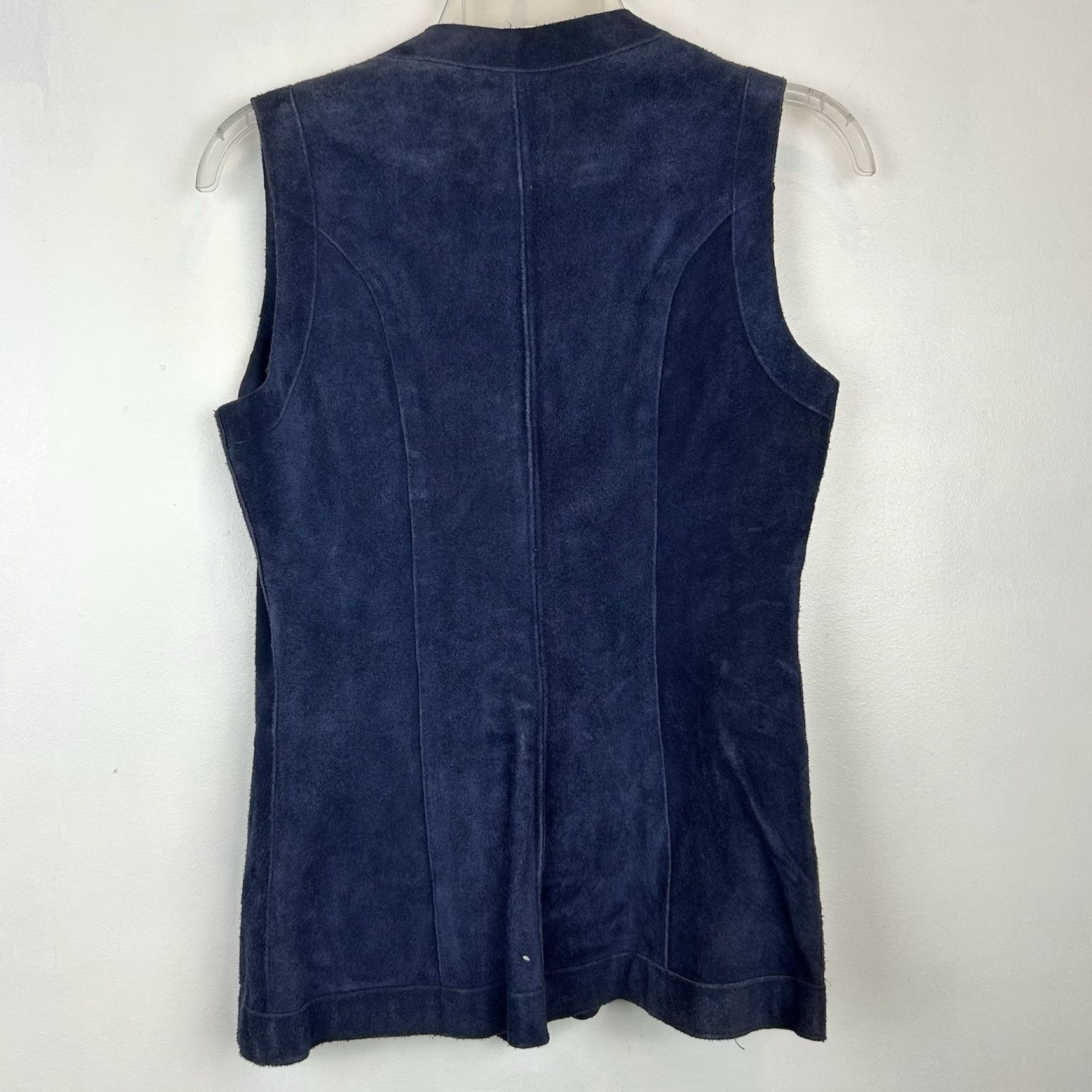 Vintage VINTAGE Suede Skirt Jacket Leather Set Blue Vest 60s Rock Boho 2 Piece Womens S Size 28" / US 6 / IT 42 - 3 Thumbnail