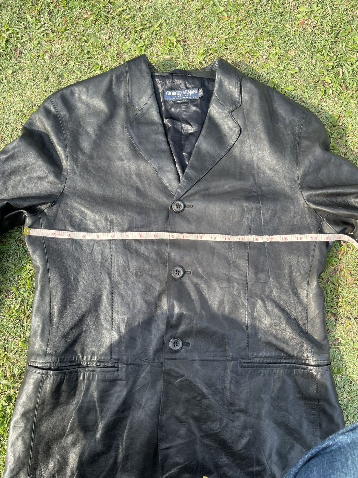 Giorgio Armani Vintage Giorgio Armani Leather Jacket Size US L / EU 52-54 / 3 - 12 Thumbnail