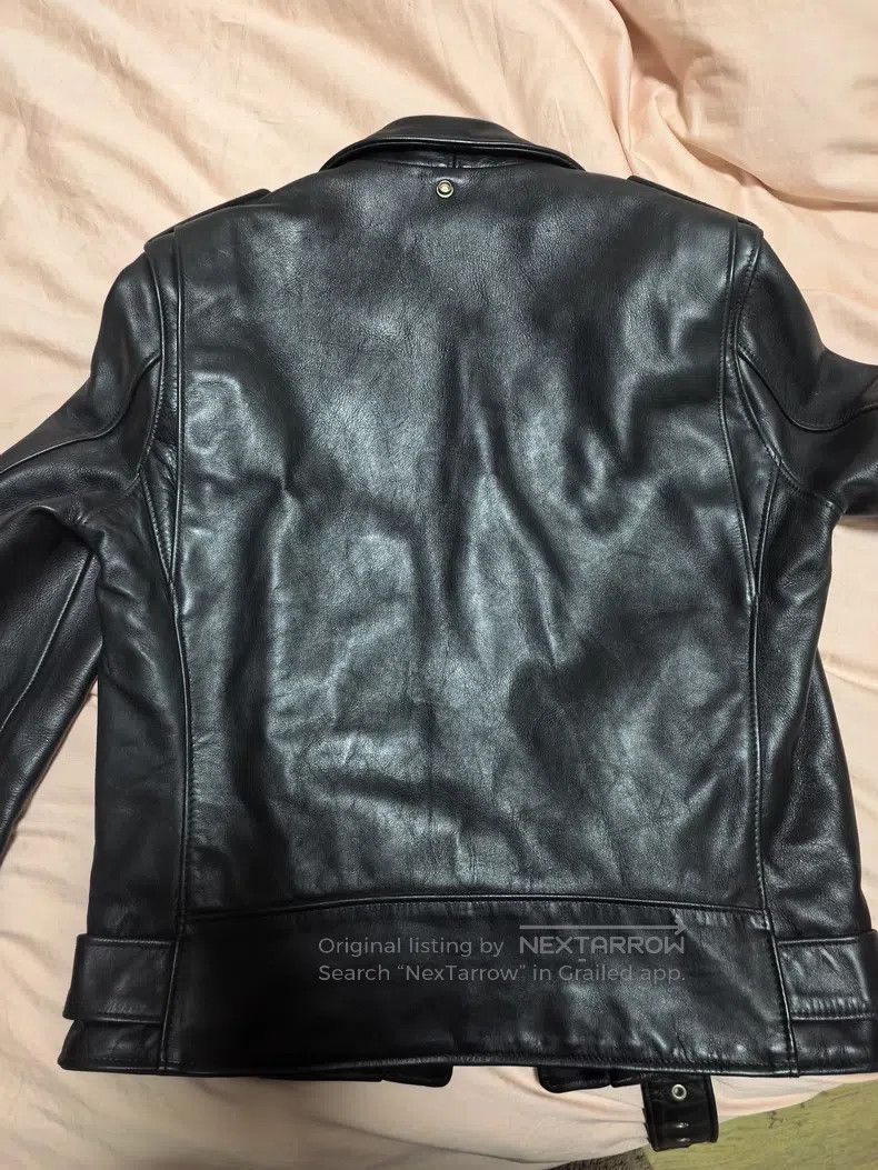 Schott Black cowhide motorcycle leather jacket Size US XXS / EU 40 - 6 Thumbnail