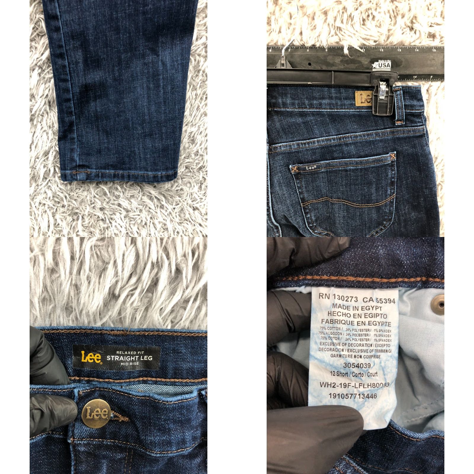 Lee Lee Jeans Size 12 Short Relaxed Straight Denim Blue 5-Pocket Womens Classic Fit Modern Series Size 34" / US 12 / IT 48 - 8 Thumbnail