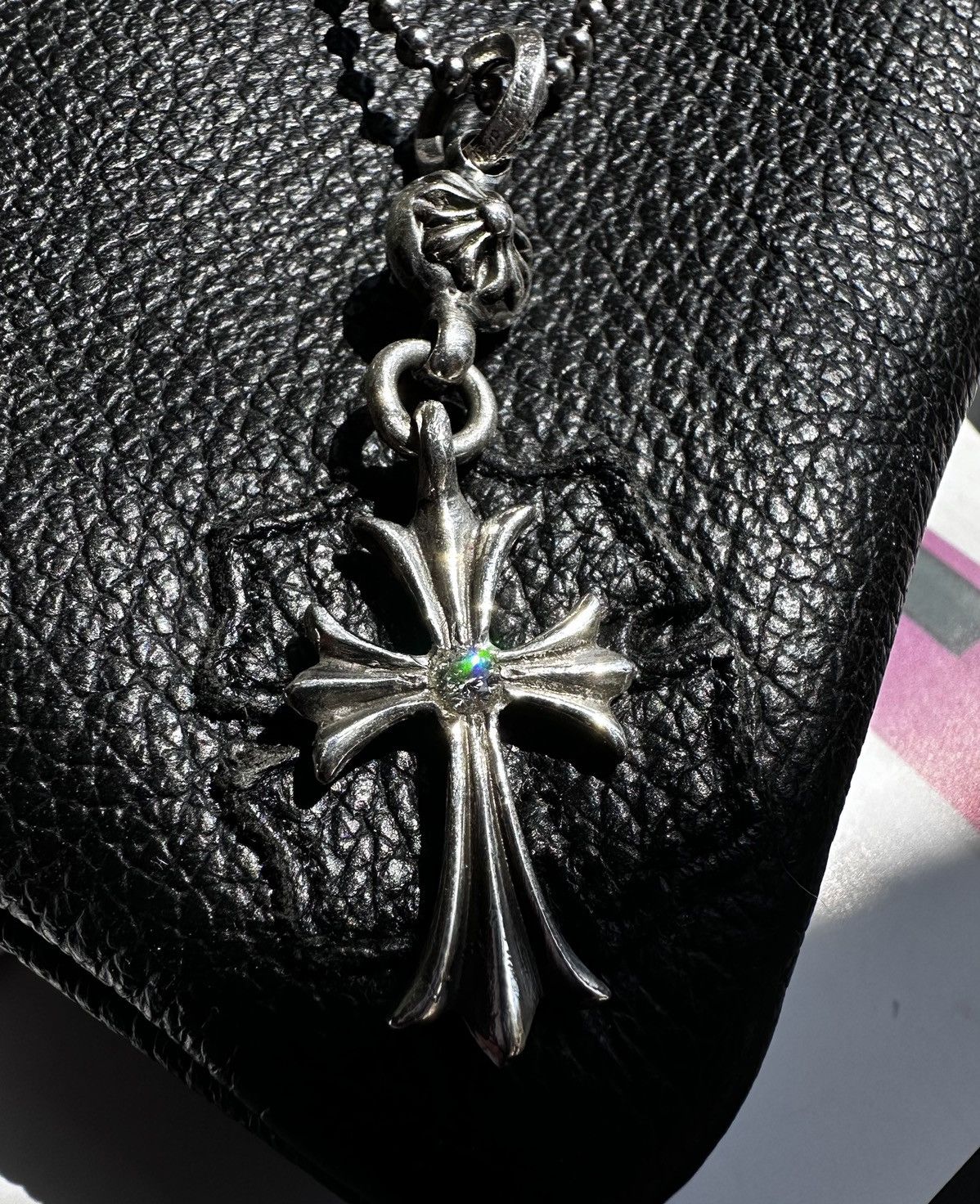 Chrome Hearts 💎RARE💎 Chrome Hearts Diamond Tiny Cross Ball Pendant |  Grailed