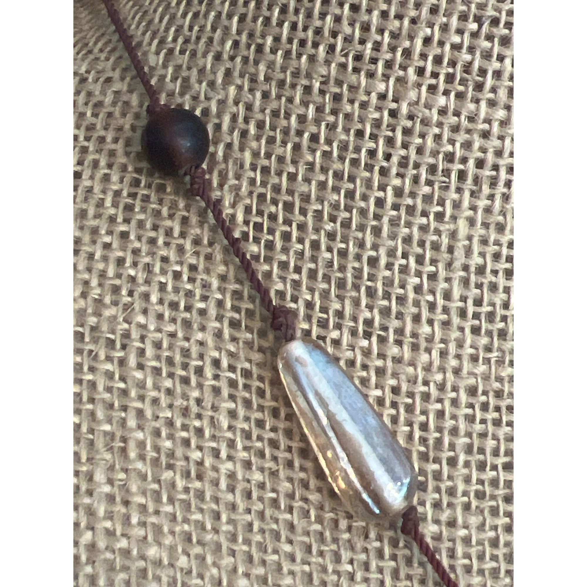 Express Vintage Express Long Brown Cord Necklace Round Pendant Glass Size ONE SIZE - 3 Thumbnail