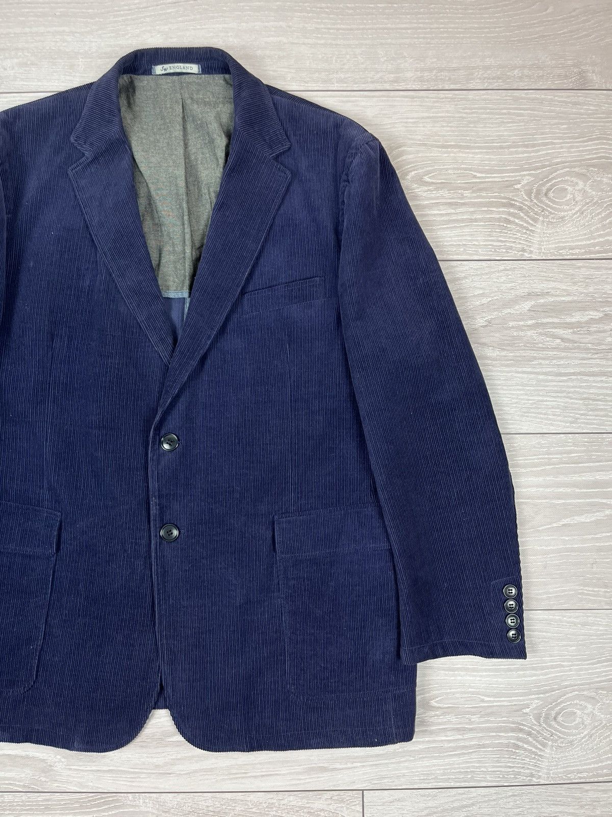 Designer Samuel Windsor England Blue Corduroy Blazer Jacket Size US XL / EU 56 / 4 - 2 Thumbnail