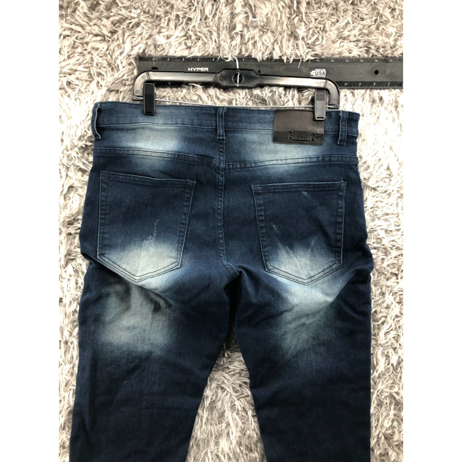 Vintage **Mens American Breed Straight Jeans Size 36 Mid Rise Dark Wash Blue** User: **American Breed Mens Straight Jeans Size 36 Mid Rise Dark Wash Blue** Size US 36 / EU 52 - 7 Thumbnail