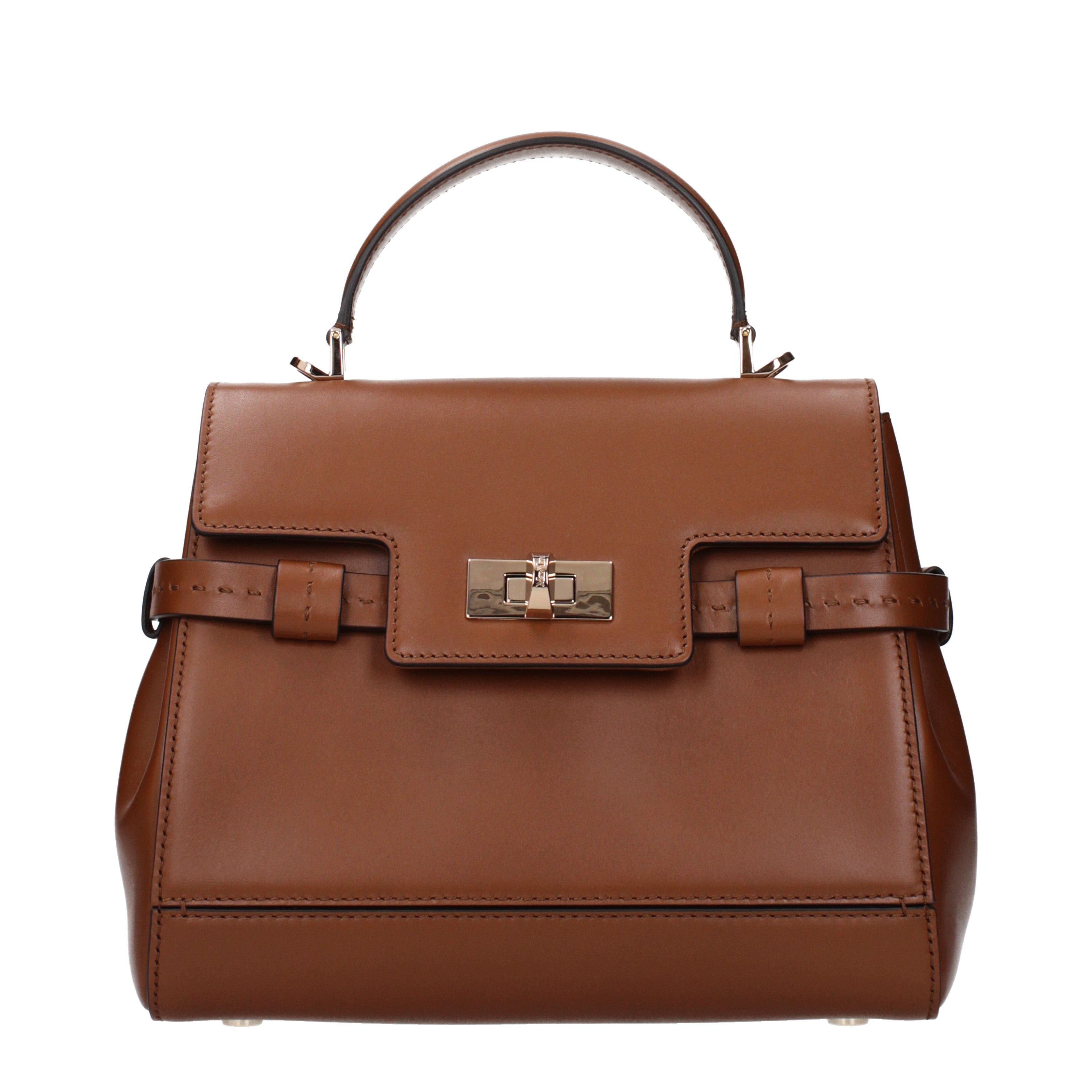 Max Mara Max Mara Handbags Women Leather Brown Size ONE SIZE - 1 Thumbnail